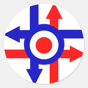 Sticker Rond Modèle cible et flèches rétro
