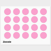 Sticker Rond MODÈLE couleur rose moyen solide FF99CC (Feuille)