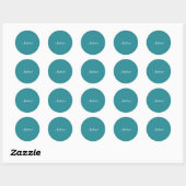 Sticker Rond MODÈLE couleur turquoise bleu uni, (Feuille)