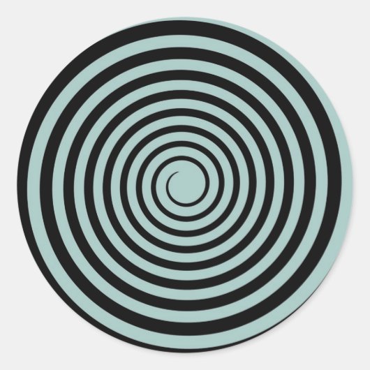 Sticker Rond Modèle Customisé Dusk Blue & Black Spiral (Devant)
