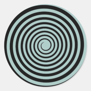 Sticker Rond Modèle Customisé Dusk Blue & Black Spiral