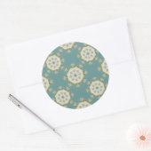 Sticker Rond Modèle Damas avec éléments abstraits (Enveloppe)