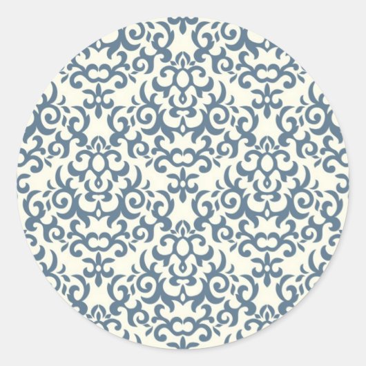 Sticker Rond Modèle Damask sur l'arrière - plan de dégradé 2 (Devant)