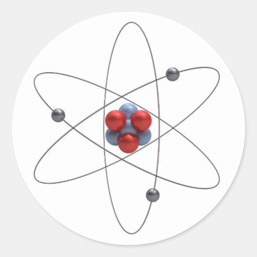 Sticker Rond Modèle d'atome de lithium (Devant)
