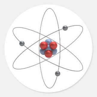 Sticker Rond Modèle d'atome de lithium