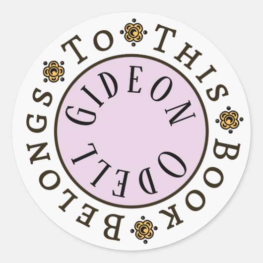 Sticker Rond Modèle d'autocollant "Ce livre appartient à" (Devant)