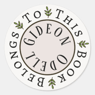 Sticker Rond Modèle d'autocollant "Ce livre appartient à"