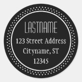 Sticker Rond Modèle d'autocollant d'adresse circulaire - noir (Devant)