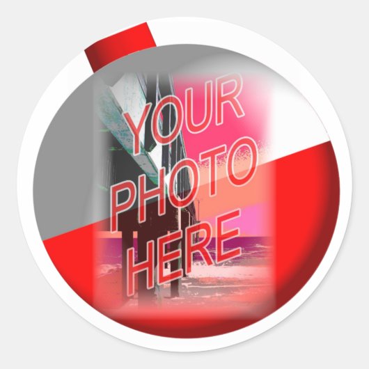 Sticker Rond Modèle de cadre de pêche Bobber (Devant)