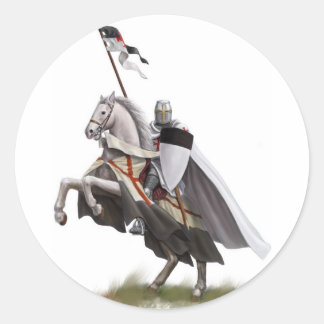 Sticker Rond Modèle de chevalier monté