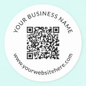 Sticker Rond Modèle de code QR téléchargé avec texte modifiable