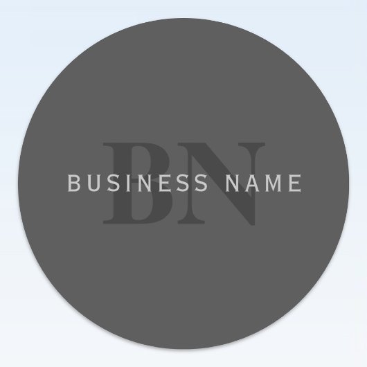 Sticker Rond Modèle de conception de monogramme éditable gris f