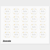 Sticker Rond Modèle de confettis dorés élégants avec texte Merc (Feuille)