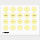 Sticker Rond Modèle de couleur jaune pastel (Feuille)