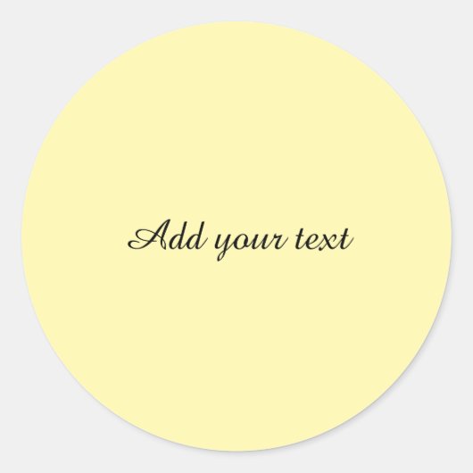 Sticker Rond Modèle de couleur jaune pastel (Devant)