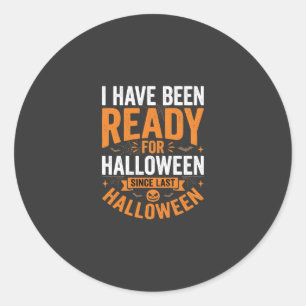 Sticker Rond Modèle de crâne de citrouille prêt pour Halloween