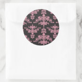 Sticker Rond Modèle de Damas 5 (Sac)