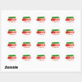 Sticker Rond Modèle de drapeau de grunge bulgare (Feuille)