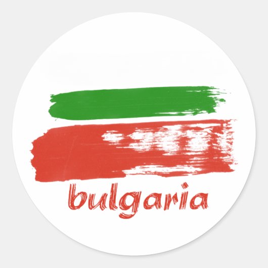 Sticker Rond Modèle de drapeau de grunge bulgare (Devant)