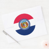 Sticker Rond Modèle de drapeau d'État du Missouri (Enveloppe)