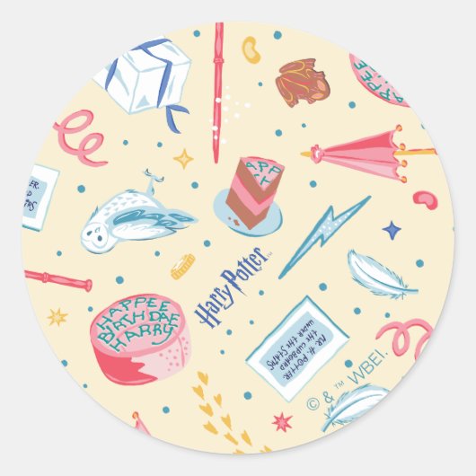 Sticker Rond Modèle de fête d'anniversaire HARRY POTTER™ (Devant)