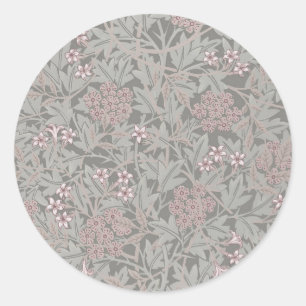 Sticker Rond Modèle de fleur de jasmin de William Morris