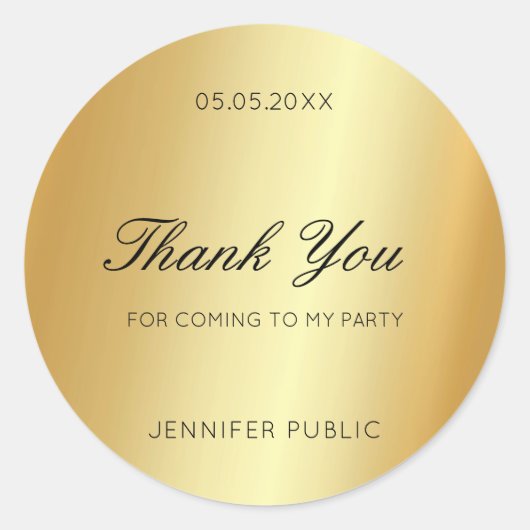 Sticker Rond Modèle de glamour de remerciement texte écriture m (Devant)