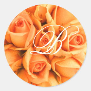 Sticker Rond Modèle de l'autocollant Mariage Rose Peach