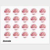 Sticker Rond Modèle de l'autocollant Mariage rose rose (Feuille)