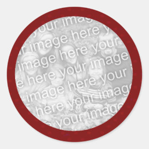 Sticker Rond Modèle de l'autocollant photo Red Polkadot