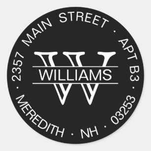 Sticker Rond Modèle de l'étiquette de l'adresse de retour ronde