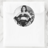 Sticker Rond Modèle de lingerie photo vintage (Sac)