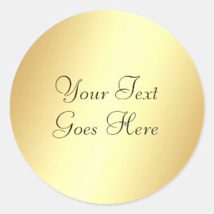 Sticker Rond Modèle de look doré Ajoutez votre texte Calligraph