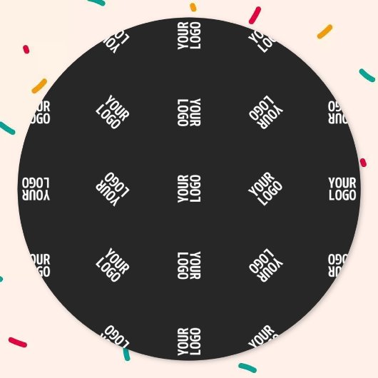 Sticker Rond Modèle de Motif Logo moderne unique | Black