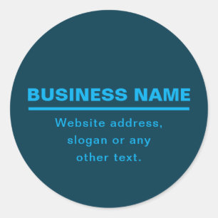 Sticker Rond Modèle de nom commercial moderne en gras   Bleu
