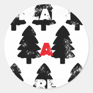 Sticker Rond Modèle de plantation d'un arbre