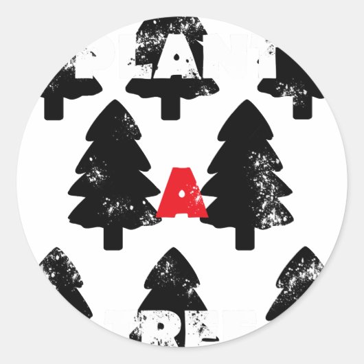Sticker Rond Modèle de plantation d'un arbre (Devant)