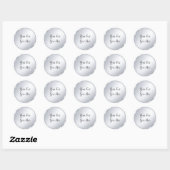 Sticker Rond Modèle de script élégant à l'aspect argent calligr (Feuille)