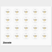 Sticker Rond Modèle de script Merci tendance avec confettis dor (Feuille)