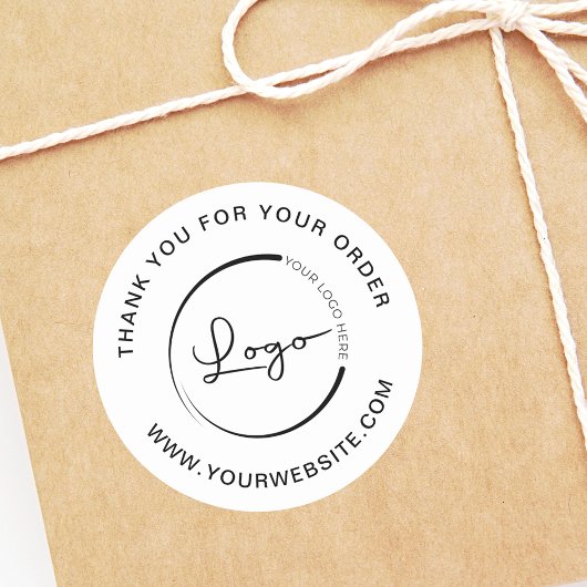 Sticker Rond Modèle de site Web d'entreprise Merci