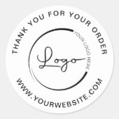 Sticker Rond Modèle de site Web d'entreprise Merci (Devant)