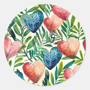 Sticker Rond Modèle de sublimation Summer Heart Coaster