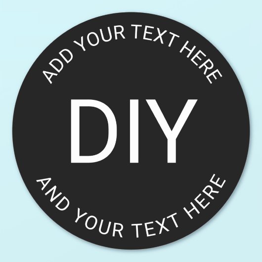 Sticker Rond Modèle de texte circulaire do-it-yourself simple