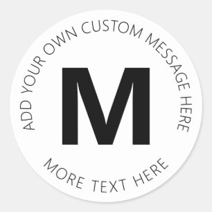 Sticker Rond Modèle de texte circulaire Gras moderne   Noir et 