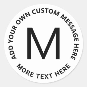 Sticker Rond Modèle de texte circulaire gras simple