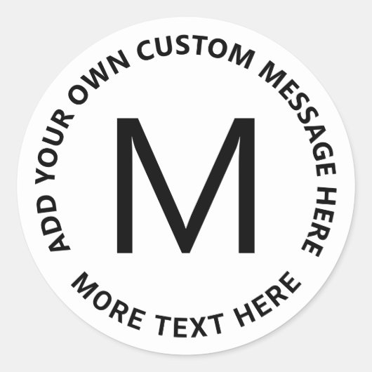 Sticker Rond Modèle de texte circulaire simple en gras (Devant)