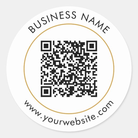 Sticker Rond Modèle de texte de code QR personnalisé (Devant)