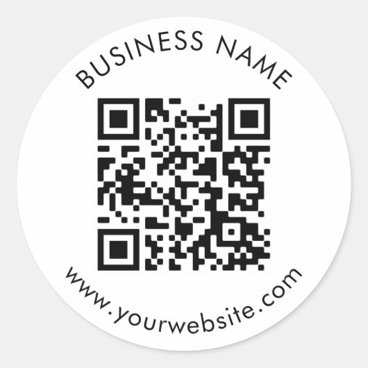 Sticker Rond Modèle de texte de code QR personnalisé (Devant)