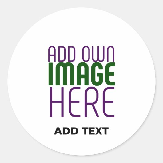 STICKER ROND MODÈLE DE TEXTE D'IMAGE BLANCHE SIMPLE MODERNE (Devant)