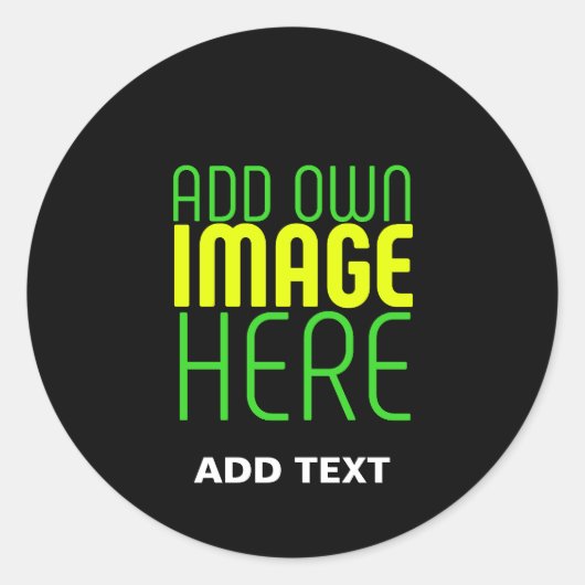 STICKER ROND MODÈLE DE TEXTE D'IMAGE NOIRE SIMPLE ET MODERNE (Devant)